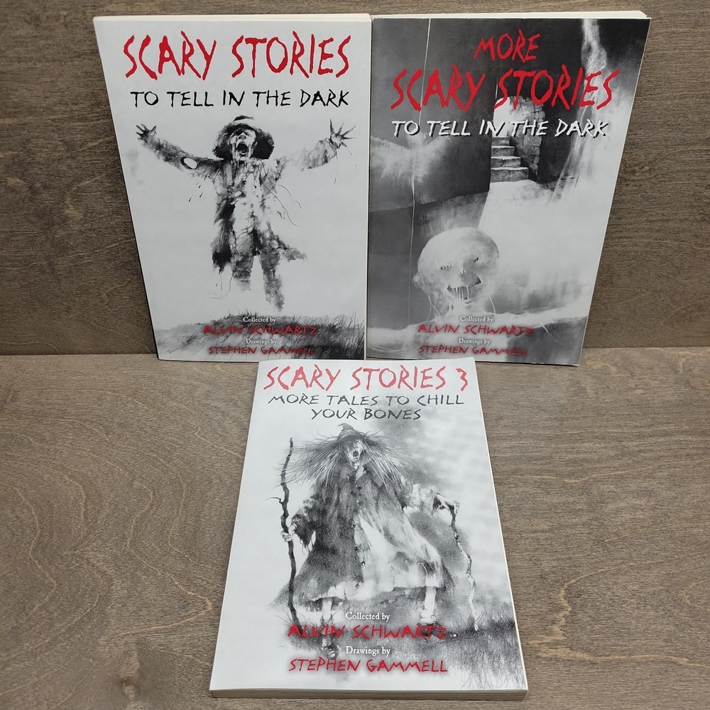 Lot of 3 Books Scary Stories To Tell In The Dark More Tales to Chill Your Bones